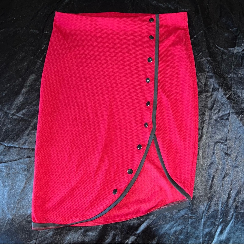 Red wrap skirt